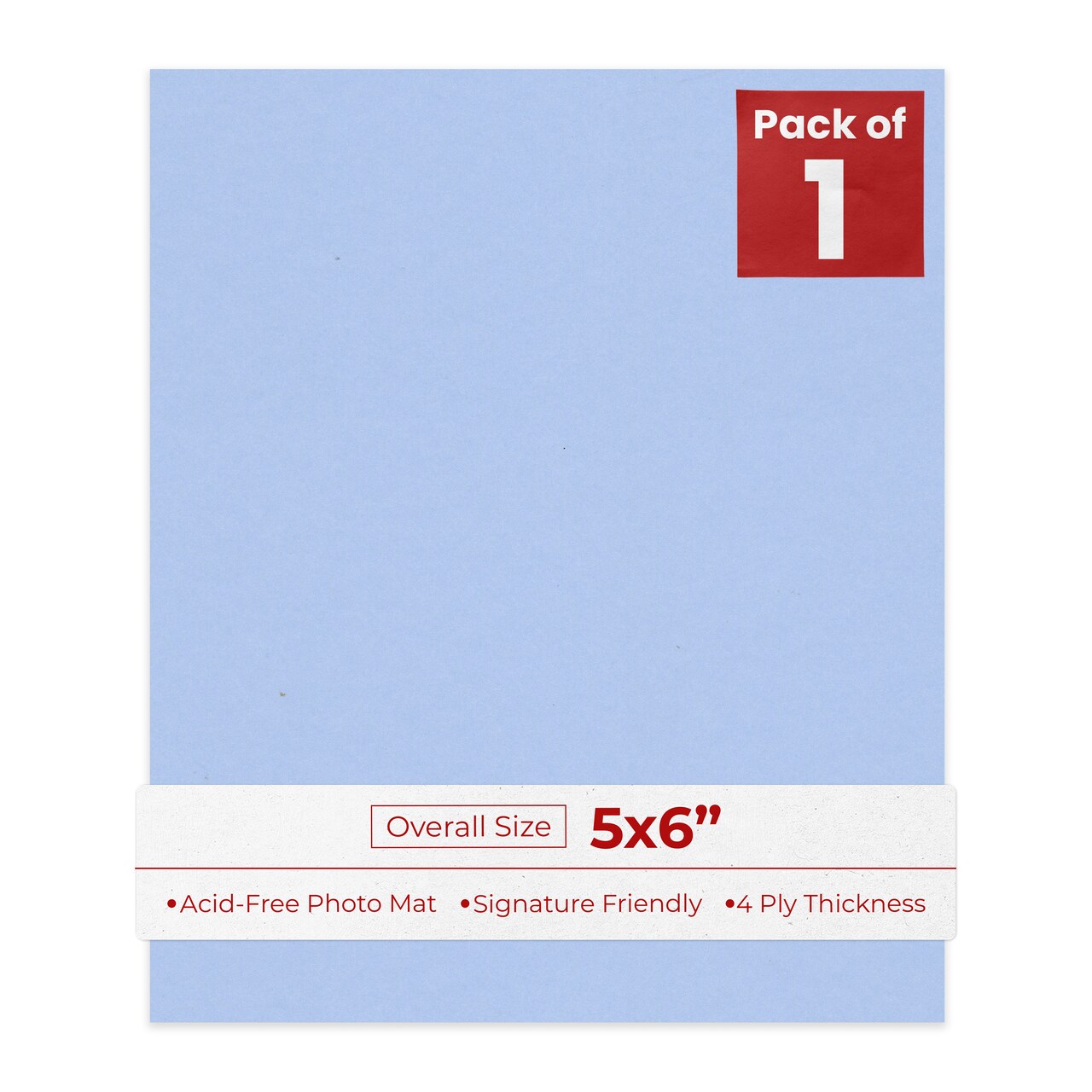 Fountain Blue 5x6 Inch Uncut Mat Board - Blank Sheets, No Opening